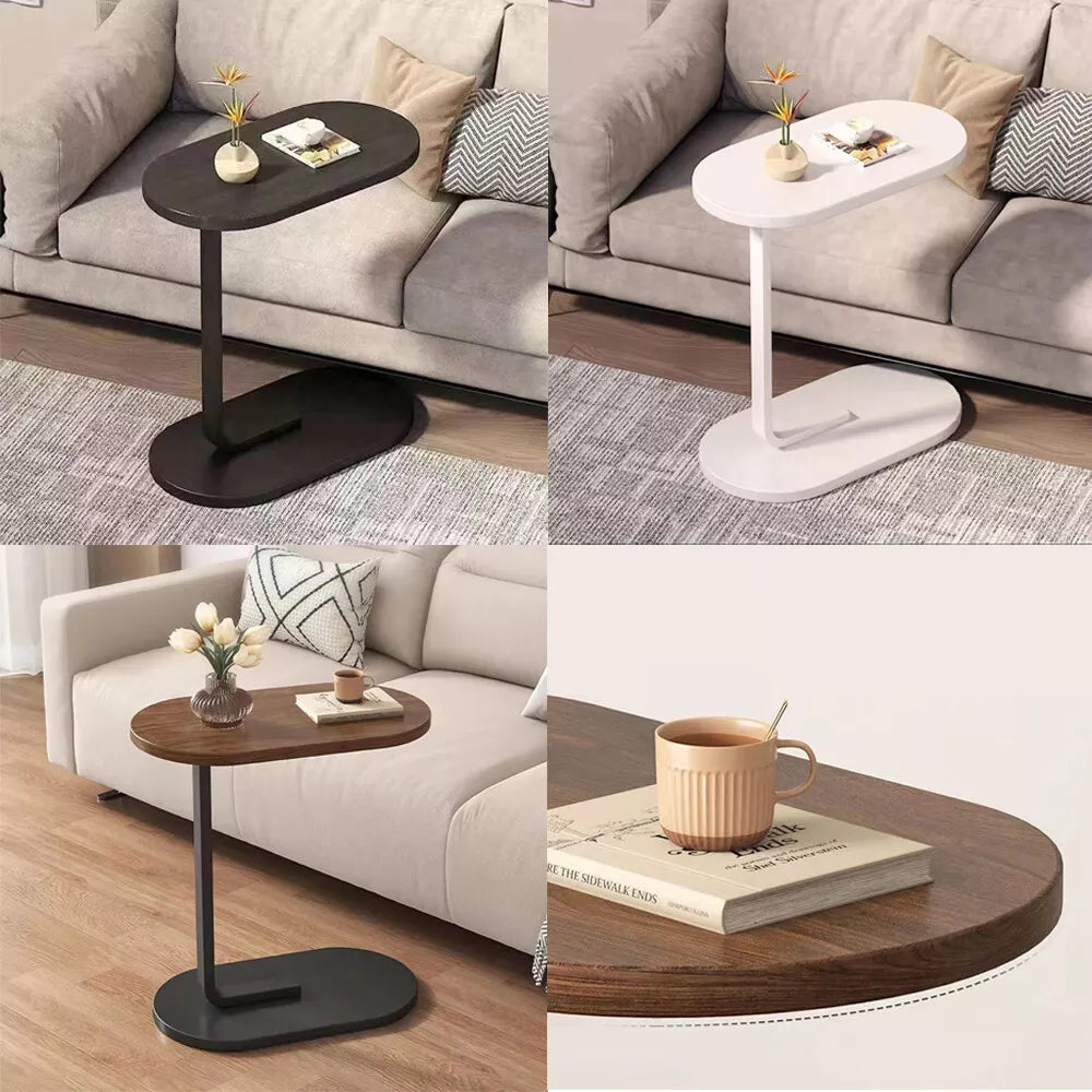 C-Shaped Sofa Side Table – Space Saving Laptop & Coffee Table for Living Room Bedroom