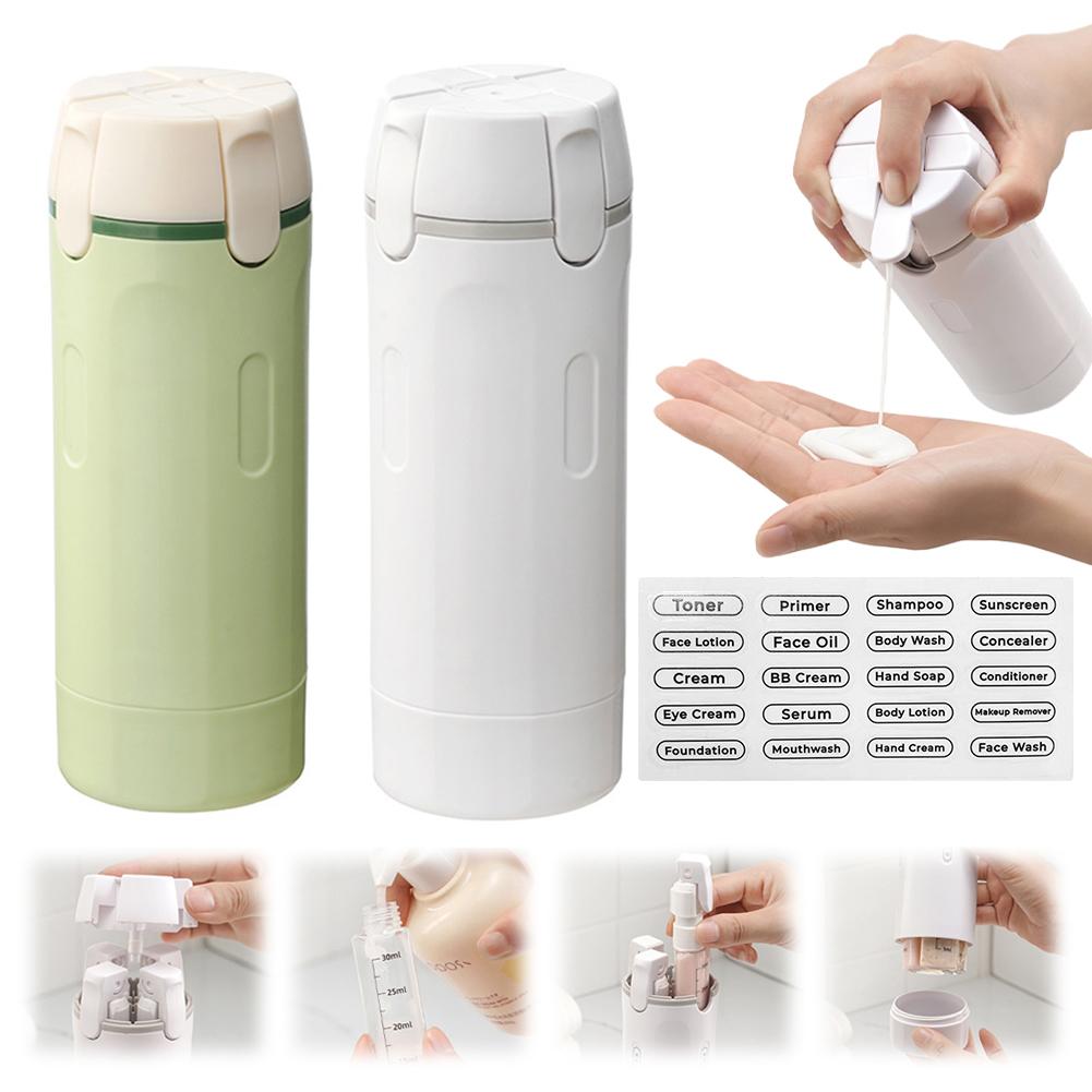 PackSmart™ 4-in-1 Travel Dispenser – Leak-Proof Toiletry Organizer