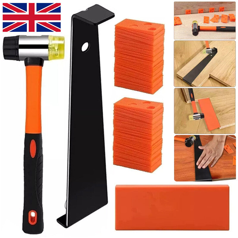 Laminate Flooring Installation Kit – Easy DIY Floor Fitting Tool Set (60 Spacers + Hammer Tool)