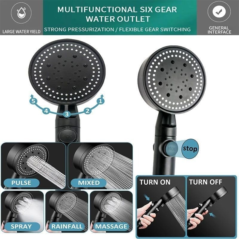 High Pressure Shower Head – 5 Mode Water Saving Handheld Shower with Powerful Spray & Easy Installation