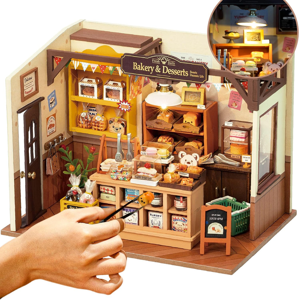 DIY Mini Bakery Dollhouse Kit – Cozy Aesthetic Home Decor Display & Creative Gift for Kids and Adults