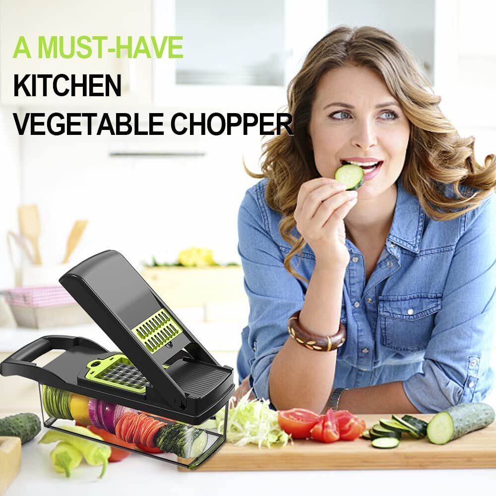 16-in-1 Vegetable Chopper – Multi Blade Food Cutter & Salad Slicer Kitchen Tool