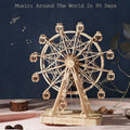 DIY Wooden Ferris Wheel Music Box – Rotating 3D Puzzle Kit | Relaxing Craft Gift & Home Decor