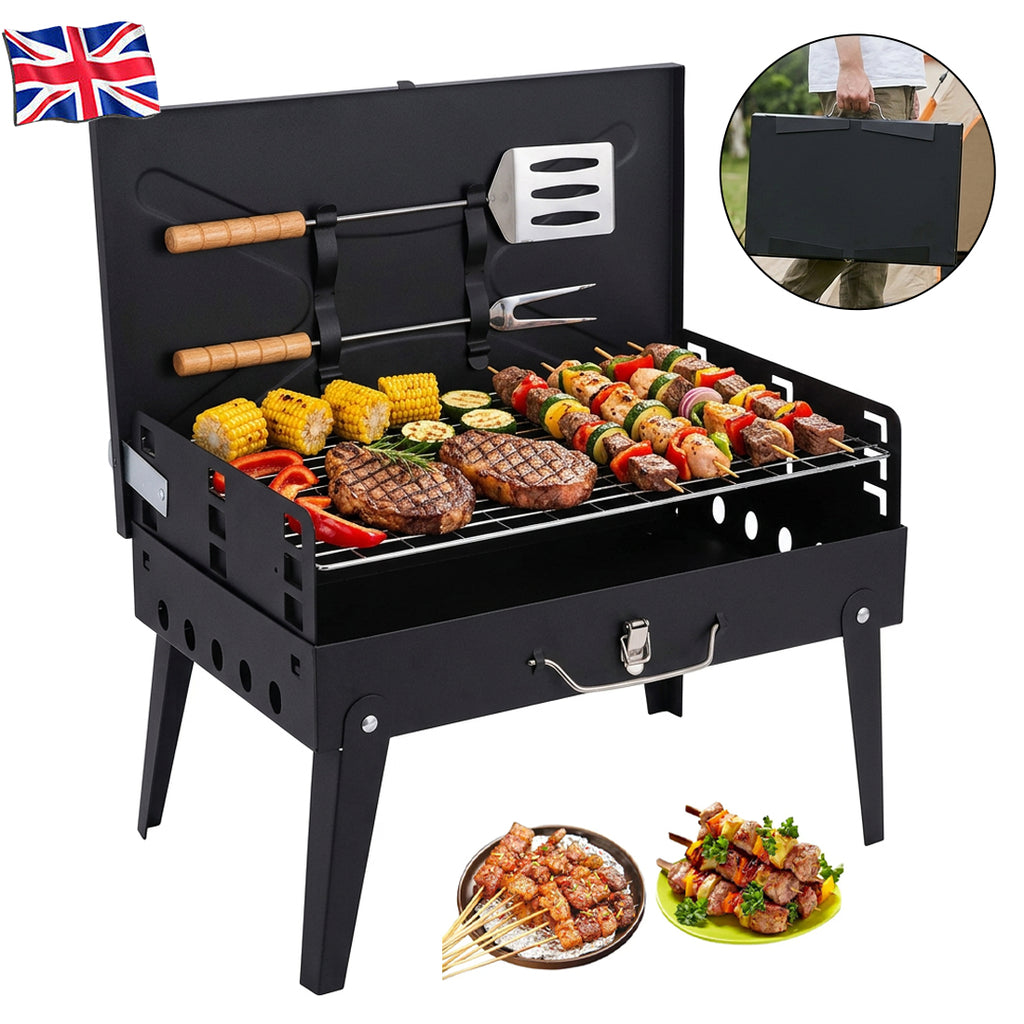 Portable Folding BBQ Grill – Compact Outdoor Cooking for Camping & Garden (UK Stock)
