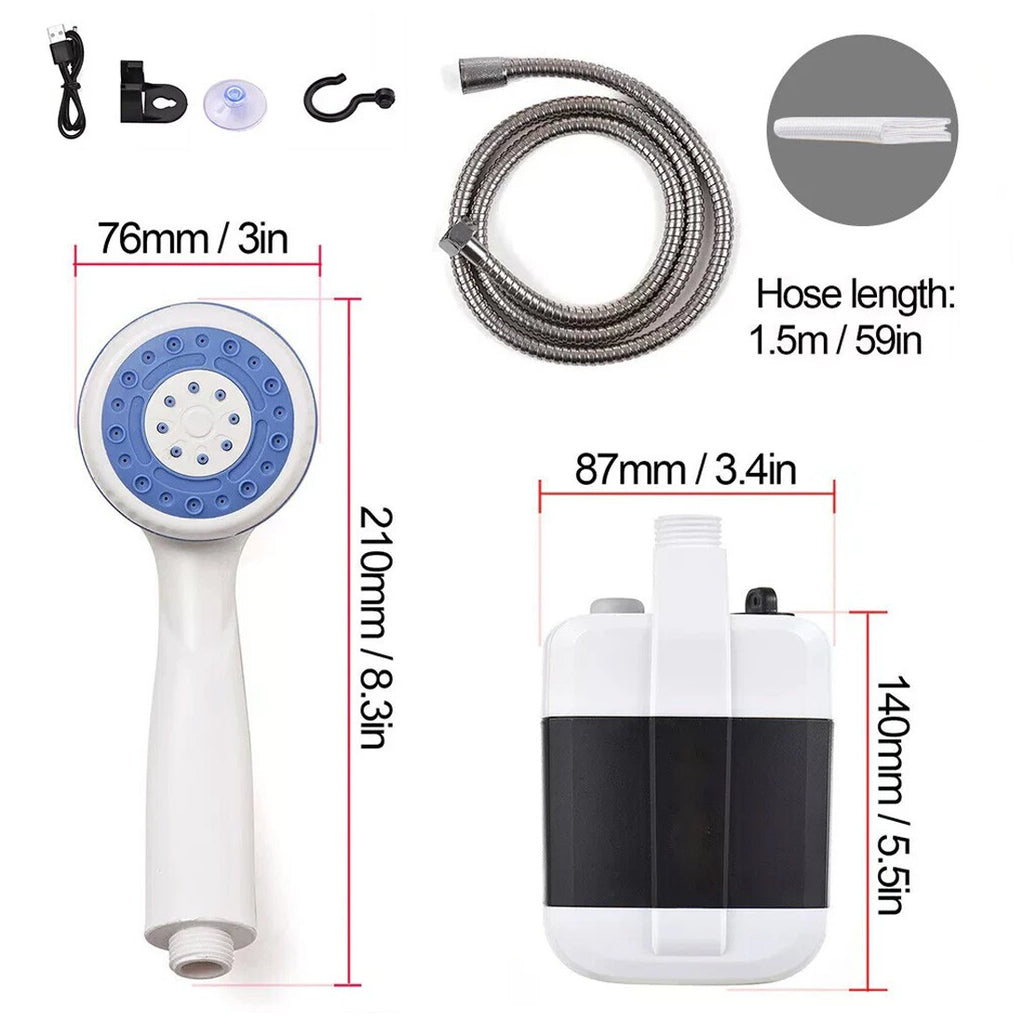 Portable Camping Shower – USB Rechargeable Outdoor Shower for Travel, Garden, Car & Pet Washing