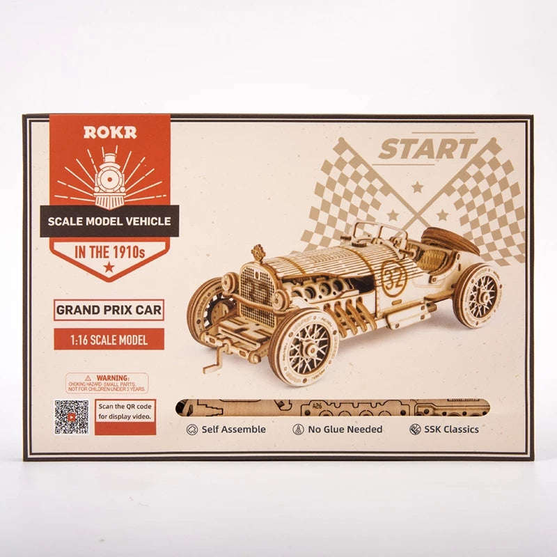 DIY Wooden Car Puzzle Kit – 3D Racing Model | Fun Educational Build Toy for Kids & Adults