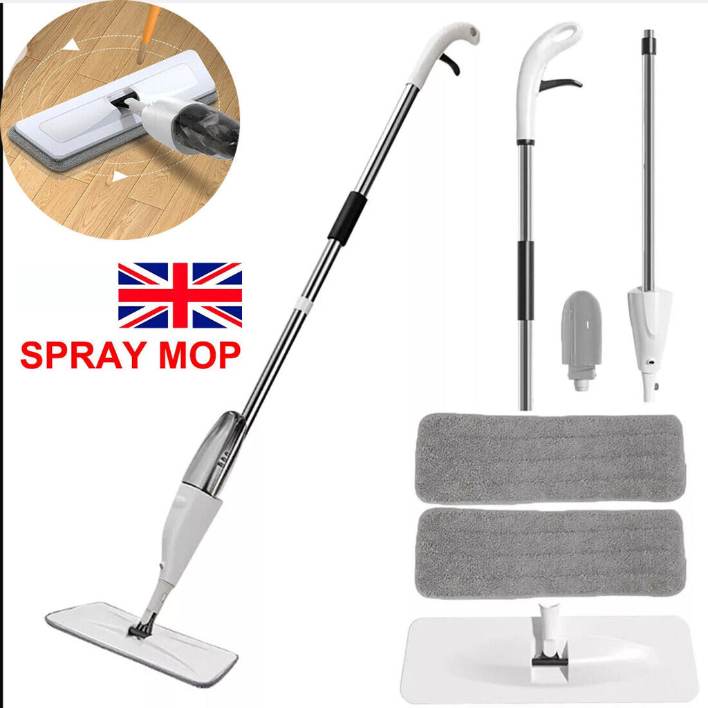 Spray Mop with Microfiber Pads – All-in-One Floor Cleaning Mop with Refillable Bottle (2 Pads Included)