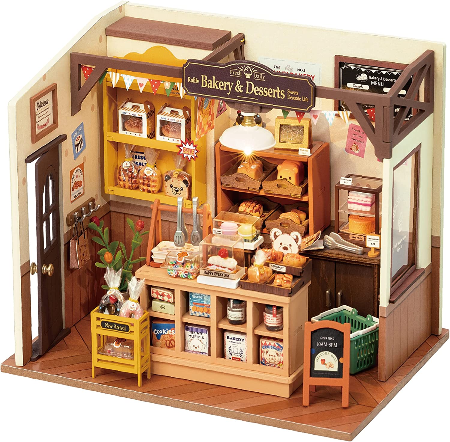 DIY Mini Bakery Dollhouse Kit – Cozy Aesthetic Home Decor Display & Creative Gift for Kids and Adults