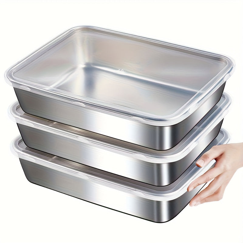 Stainless Steel Food Storage Containers Leakproof – Airtight Kitchen Organizer Set (3/4/5)