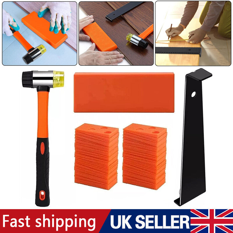 Laminate Flooring Installation Kit – Easy DIY Floor Fitting Tool Set (60 Spacers + Hammer Tool)