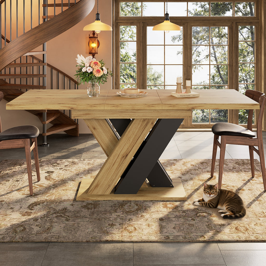 Extendable Dining Table for Kitchen & Living Room | Telescopic Wooden Table