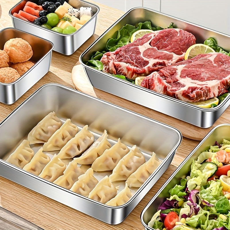 Stainless Steel Food Storage Containers Leakproof – Airtight Kitchen Organizer Set (3/4/5)