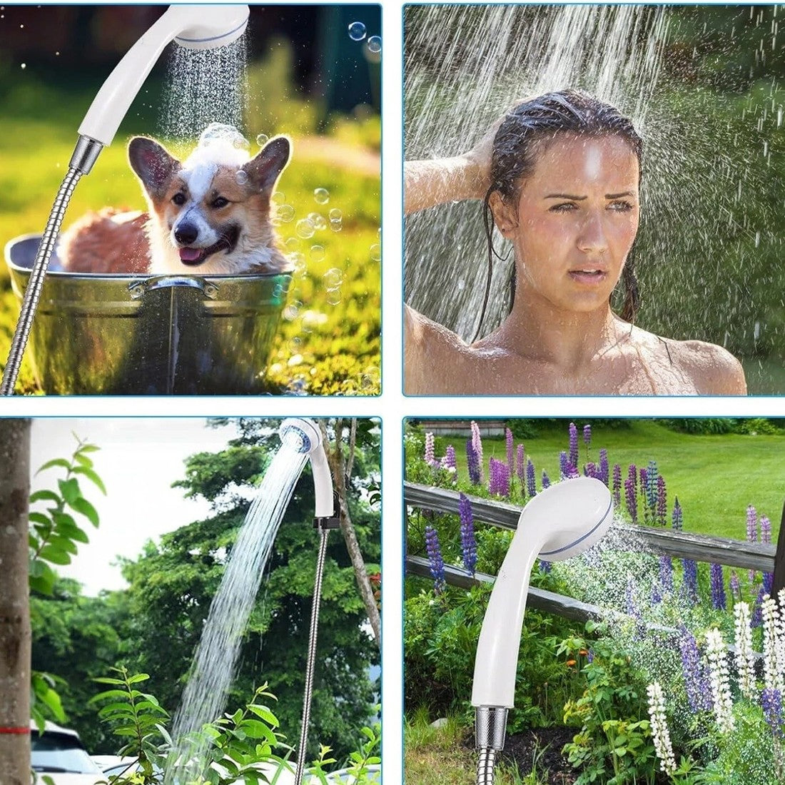 Portable Camping Shower – USB Rechargeable Outdoor Shower for Travel, Garden, Car & Pet Washing