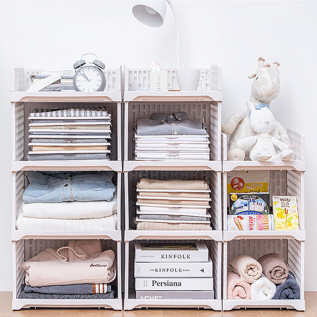 Stackable Wardrobe Storage Drawers – Space Saving Closet Organizer (UK Stock)