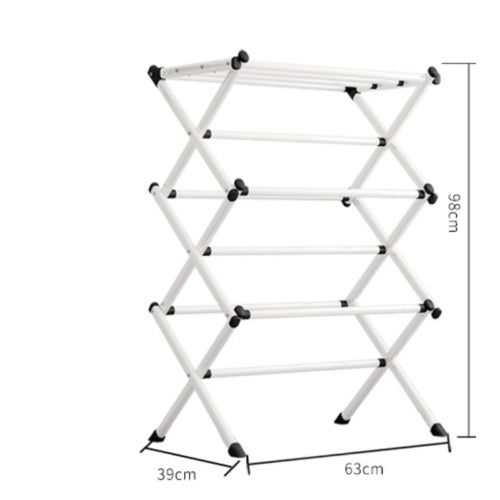3-Tier Clothes Drying Rack Foldable Metal Laundry Airer for Indoor & Outdoor Use