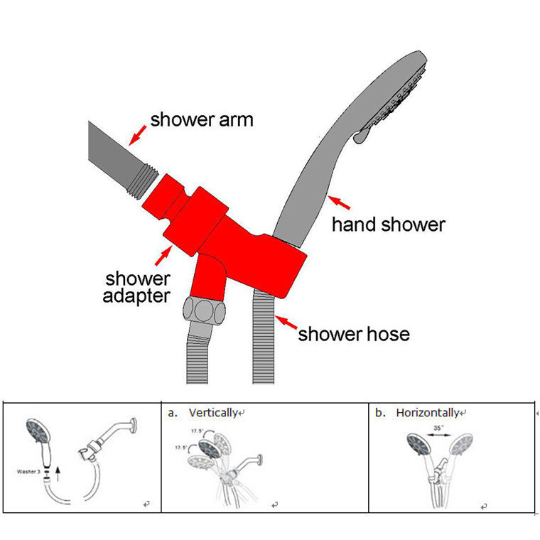 DualFlow™ Shower Splitter Valve – 2 Way Bathroom Adapter