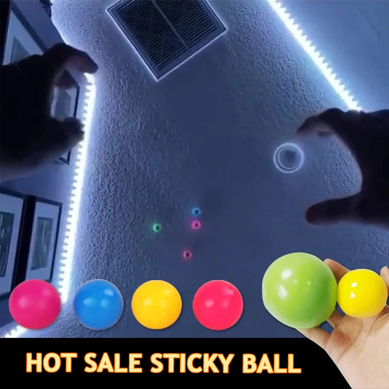 Glow in the Dark Sticky Wall Balls – Kids Fun Party Toy