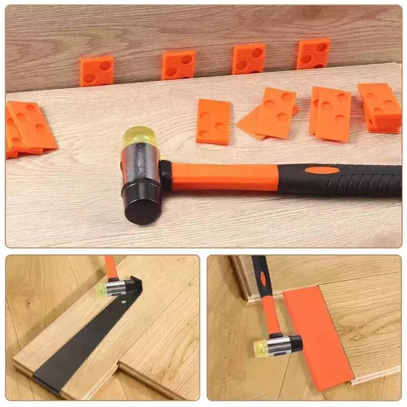 Laminate Flooring Installation Kit – Easy DIY Floor Fitting Tool Set (60 Spacers + Hammer Tool)