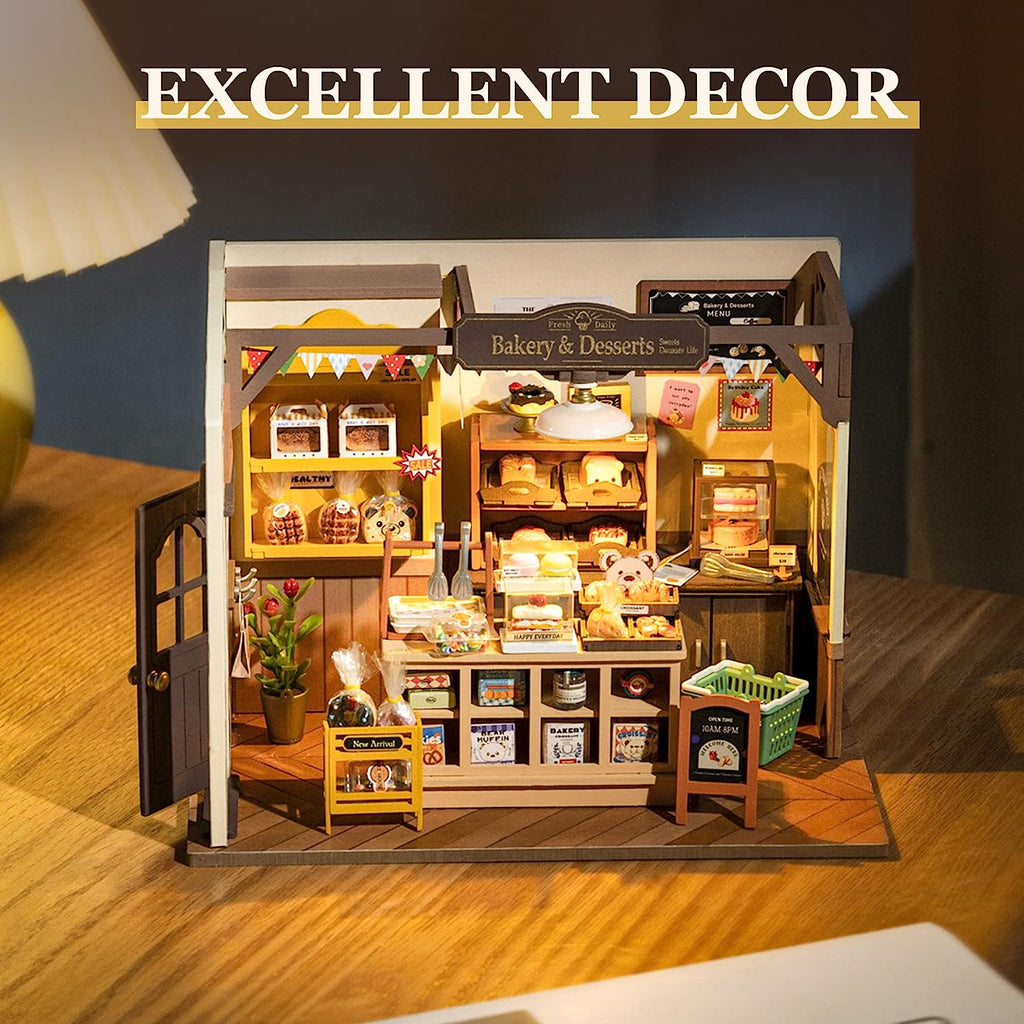 DIY Mini Bakery Dollhouse Kit – Cozy Aesthetic Home Decor Display & Creative Gift for Kids and Adults