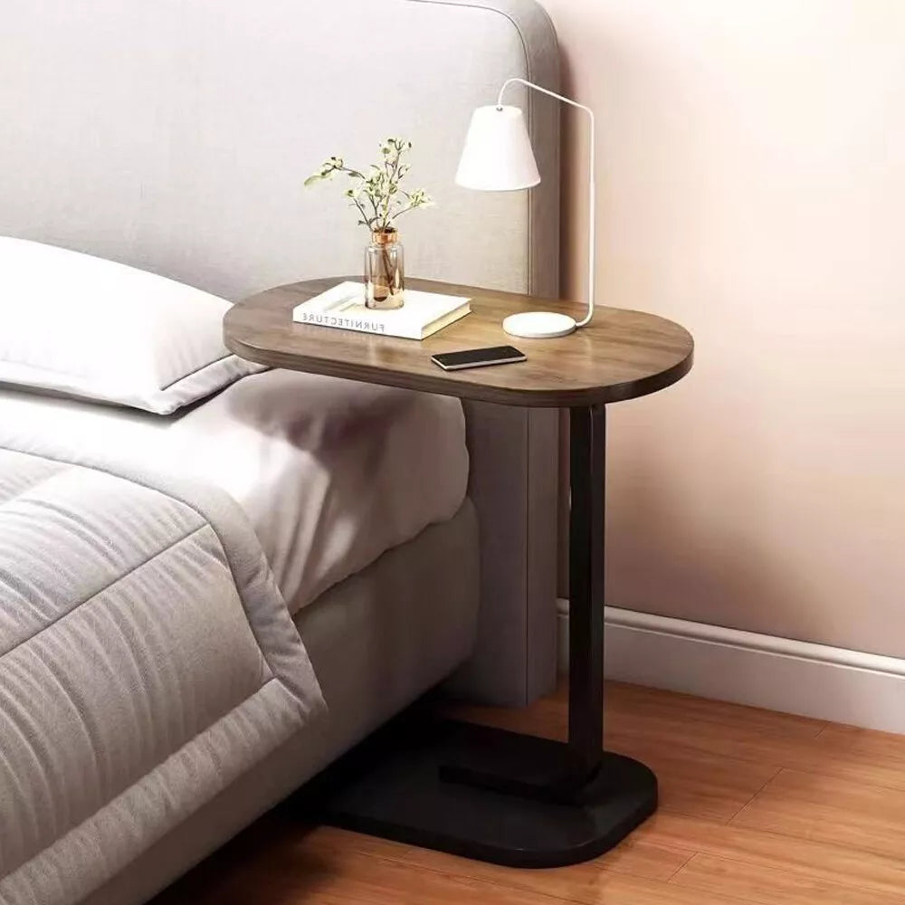 C-Shaped Sofa Side Table – Space Saving Laptop & Coffee Table for Living Room Bedroom