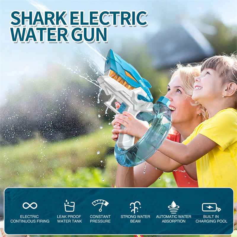 Shark Electric Automatic Water Gun for Kids – Summer Beach Toy