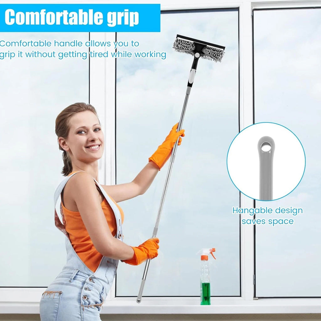No-Ladder Window Cleaning Tool – 4.5m Telescopic Extendable Squeegee for High Windows
